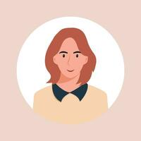 cirkel de avatar met de portret Dames van divers races en kapsels. verzameling van gebruiker profielen. ronde icoon met gelukkig glimlachen menselijk. kleurrijk vlak vector illustratie.