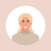 cirkel de avatar met de portret Dames van divers races en kapsels. verzameling van gebruiker profielen. ronde icoon met gelukkig glimlachen menselijk. kleurrijk vlak vector illustratie.