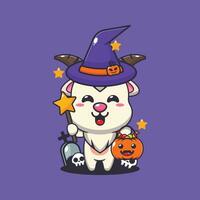 heks geit in halloween dag. schattig halloween tekenfilm illustratie. vector