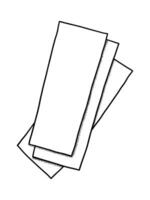 vector geïsoleerd Aan een wit achtergrond tekening illustratie van stroken van papier voor ontharing