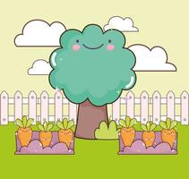 kawaii tuin cartoon vector