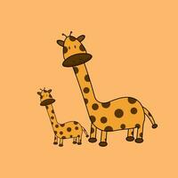 giraffen en welpen grafisch vector ontwerp