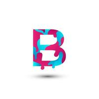 b brief logo helling sjabloon ontwerp vector