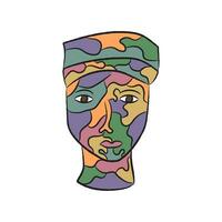 abstract gezicht schilderen. hand- getrokken kubisme gezicht voor muur kunst, t-shirt en poster ontwerp vector