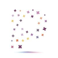 alfabet concepten elegantie brief logo en patroon met kleurrijk confetti bloemen vector