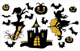 vector halloween silhouet element verzameling