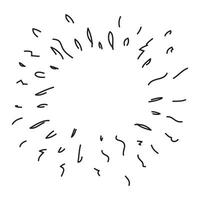 hand- getrokken tekening vuurwerk, zonnestraal. tekening ontwerp element. vector illustratie