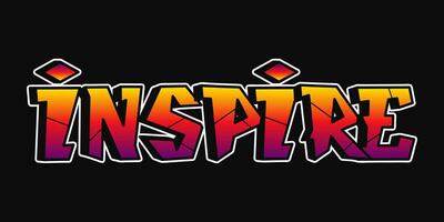 inspireren woord graffiti stijl letters.vector hand- getrokken tekening tekenfilm logo illustratie. grappig koel inspireren brieven, mode, graffiti stijl afdrukken voor t-shirt, poster concept vector