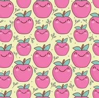 kawaii schattig appels patroon vector