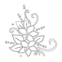 lijn tekening kunst botanisch bloem lijn doorlopend hand- getrokken van abstract bloem bloemen roos tropisch bladeren voorjaar en herfst blad boeket van olijven vector