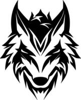 wolf - zwart en wit geïsoleerd icoon - vector illustratie