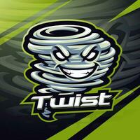 twist esport mascotte logo ontwerp vector