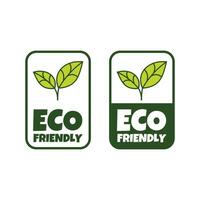 eco vriendelijk sticker, label, kenteken. ecologie icoon. postzegel sjabloon voor biologisch producten met groen bladeren. vector illustratie geïsoleerd Aan wit achtergrond