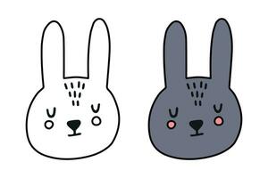 schattig tekenfilm konijn kleur boek voor kinderen. vector