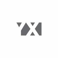 yx logo monogram met ontwerpsjabloon voor negatieve ruimtestijl vector