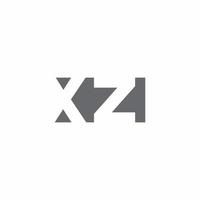 xz logo monogram met ontwerpsjabloon voor negatieve ruimtestijl vector