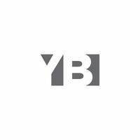 yb-logomonogram met ontwerpsjabloon voor negatieve ruimtestijl vector