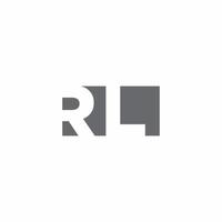 rl-logo-monogram met ontwerpsjabloon voor negatieve ruimtestijl vector