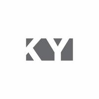 ky logo monogram met ontwerpsjabloon voor negatieve ruimtestijl vector