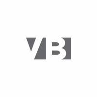 vb logo monogram met ontwerpsjabloon voor negatieve ruimtestijl vector