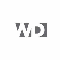 wd logo monogram met ontwerpsjabloon voor negatieve ruimtestijl vector