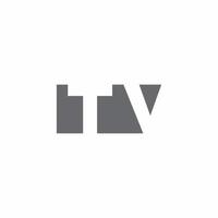 tv-logo-monogram met ontwerpsjabloon voor negatieve ruimtestijl vector