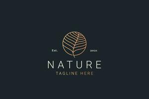 creatief gouden blad natuurlijk logo vector