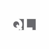 ql logo monogram met ontwerpsjabloon voor negatieve ruimtestijl vector