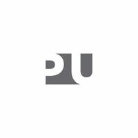pu logo monogram met ontwerpsjabloon voor negatieve ruimtestijl vector