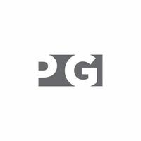 pg logo monogram met ontwerpsjabloon voor negatieve ruimtestijl vector