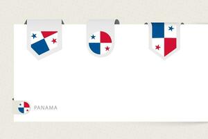 etiket vlag verzameling van Panama in verschillend vorm geven aan. lint vlag sjabloon van Panama vector