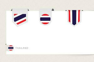 etiket vlag verzameling van Thailand in verschillend vorm geven aan. lint vlag sjabloon van Thailand vector