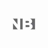 nb logo monogram met ontwerpsjabloon voor negatieve ruimtestijl vector