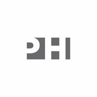 ph logo monogram met ontwerpsjabloon voor negatieve ruimtestijl vector