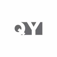 qy logo monogram met ontwerpsjabloon voor negatieve ruimtestijl vector