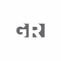 gr logo monogram met ontwerpsjabloon voor negatieve ruimtestijl vector