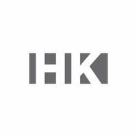 hk logo monogram met ontwerpsjabloon voor negatieve ruimtestijl vector