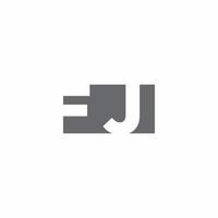 fj logo monogram met ontwerpsjabloon voor negatieve ruimtestijl vector