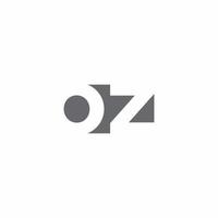 oz logo monogram met ontwerpsjabloon voor negatieve ruimtestijl vector