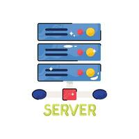 server tekening vector kleurrijk sticker. eps 10 het dossier