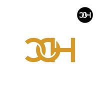 brief coh monogram logo ontwerp vector