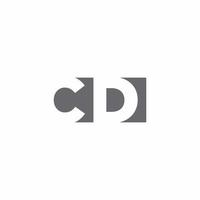 cd-logo monogram met ontwerpsjabloon voor negatieve ruimtestijl vector