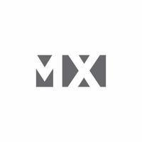 mx logo monogram met ontwerpsjabloon voor negatieve ruimtestijl vector