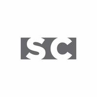 sc logo monogram met ontwerpsjabloon voor negatieve ruimtestijl vector