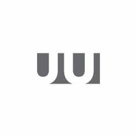 uu logo monogram met ontwerpsjabloon voor negatieve ruimtestijl vector