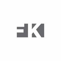 fk logo monogram met ontwerpsjabloon voor negatieve ruimtestijl vector