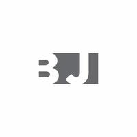 bj logo monogram met ontwerpsjabloon voor negatieve ruimtestijl vector