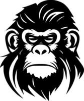 aap, zwart en wit vector illustratie