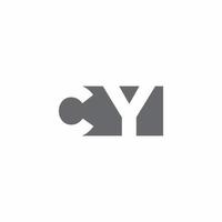 cy logo monogram met ontwerpsjabloon voor negatieve ruimtestijl vector