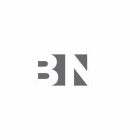 bn logo monogram met ontwerpsjabloon voor negatieve ruimtestijl vector